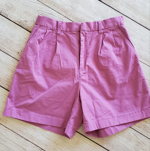 Gap high rise pleated khaki shorts pink size 6 for women - Picture 3 of 11